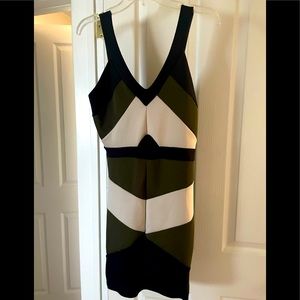 Women’s V-Neck Olive Green Dress